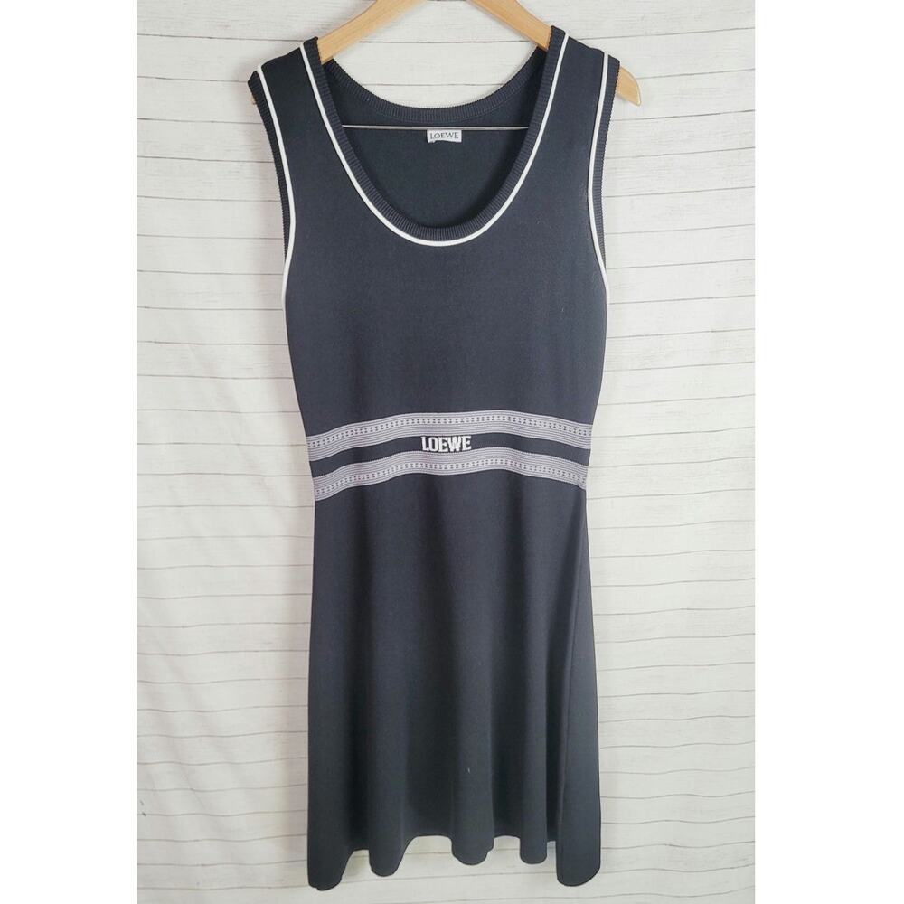 LOEWE MINI LOGO DRESS IN BLACK, SZ SMALL